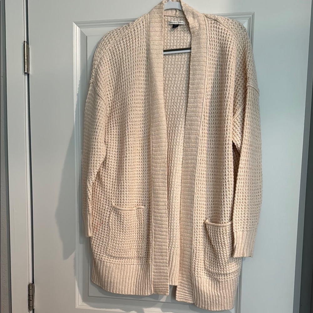American Eagle Outfitters Cream Chunky Knit Cardigan